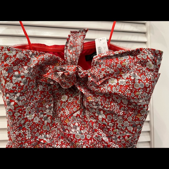J. Crew Strapless Floral Print Dress NWT Size 4 - Picture 1 of 4